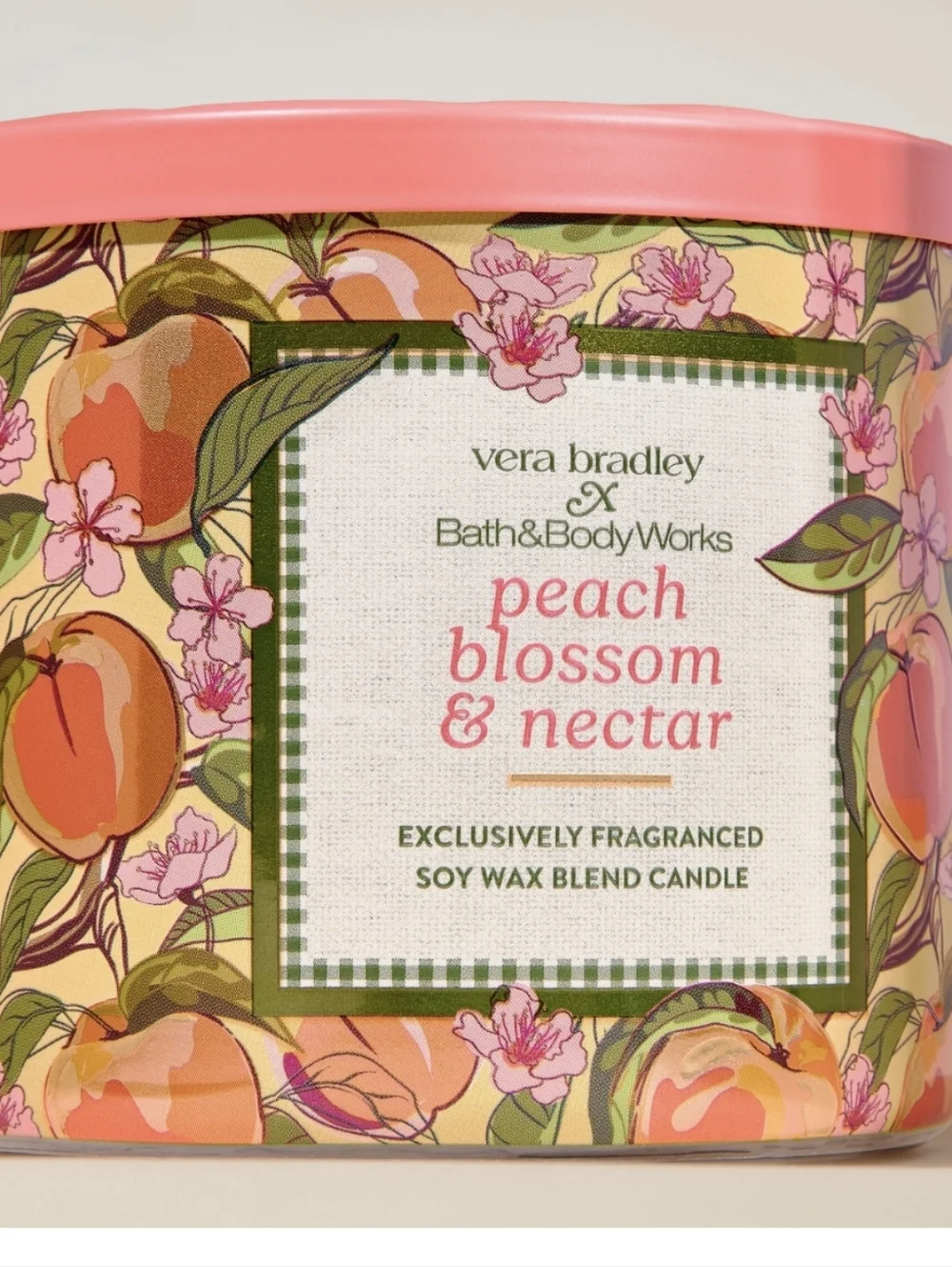 Bath & Body Works - Vera Bradley Collab Peach Blossom & Nectar 3 Wick Candle - Picture 2 of 3